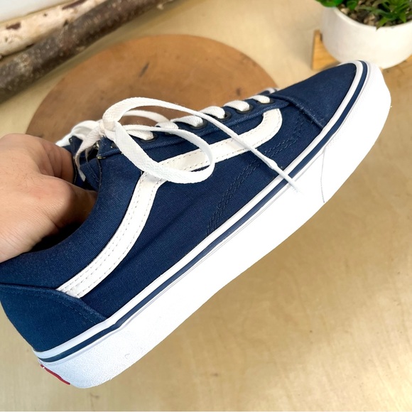 Vans Old Skool Classic Navy & White Low-Top Canvas Sneakers 7.5 Men / 9 Women - Picture 12 of 15